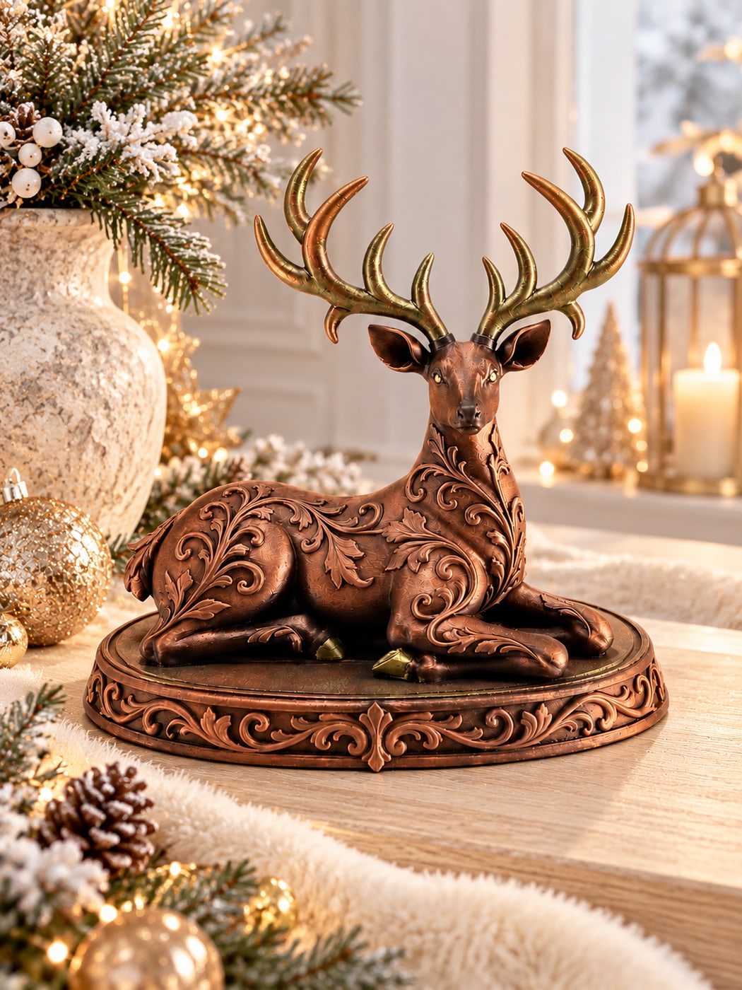 Stolzer Hirsch Elvaron liegend — 3D-gedruckt aus PLA